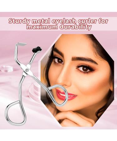 Refill Pad Eyelash Curler Makeup Tool Eyelash Curler No Pinching Mini Eyelash Curler for All Eye Shapes Women Girls Silver - Buy Online on GoSupps.com
