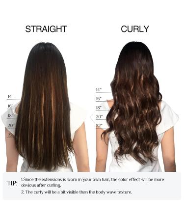 Doores Clip In Extensions - Real Remy Hair Balayage Dark Brown to Chestnut Brown 40cm (16 inch) - 7 Pieces 110g Seamless Hair Extensions - Buy Online on GoSupps.com