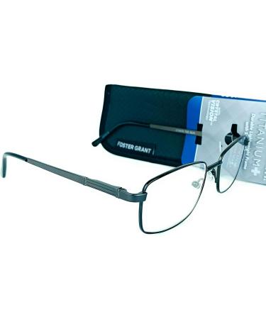 Foster Grant Men's Titanium Reading Glasses T23 Gun +1.50 | Durable & Stylish Eyewear for Clear Vision - Buy Online on GoSupps.com