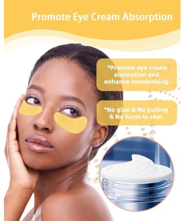 Buy Reusable Under Eye Patches - 2 Pairs Silicone Eye Wrinkle Masks with Metal Applicator & Tin Case - Gold - Buy Online on GoSupps.com