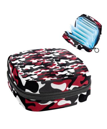 Women's bonds storage pockets still pad black gray red white camouflage portable period kit pocket feminine product bag for women girls color1