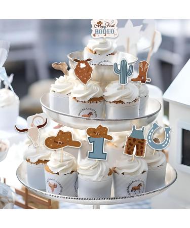 First Rodeo Birthday Party Cupcake toppers - NO DIY - Cowboy 1st Birthday Decorations Western Cowboy Party Decorations for Boy Cowboy Baby Shower Wild West Party Decoration - Buy Online on GoSupps.com
