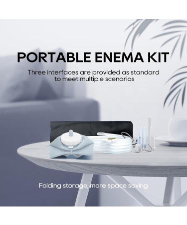 Collapsible Silicone Enema Bag Kit - 1.2L 5.3ft Hose 5 Tips Flow Control - Perfect for Coffee & Water Colon Cleansing - Buy Online on GoSupps.com