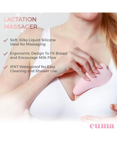 Breast Massager for New Moms - Vibrating Lactation Massager with Heat & Therapy Pads for Clogged Duct Relief Mastitis & Engorgement - Essential Breastfeeding Tool in Pink - Buy Online on GoSupps.com