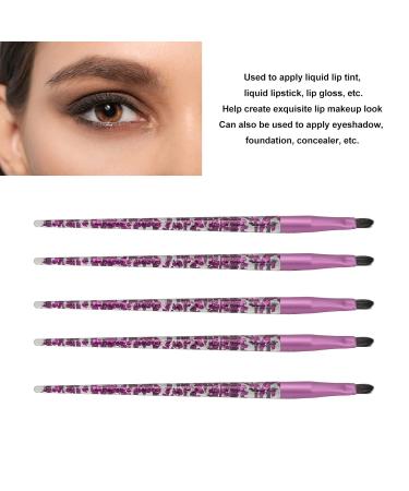 5pcs Lip & Eye Makeup Brush Set - Glitter Long Handle Professional Lip Brush Soft Hair Applicators for Lipstick & Eyeshadow - Buy Online on GoSupps.com
