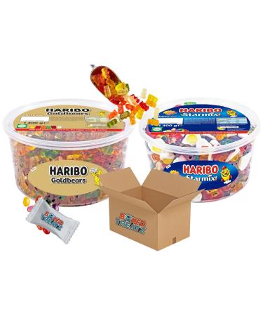 Fruit & Cola Gummy Bears Mix Tubs (2X1.4 kg) Mixed Fruit & Cola Jelly Sweets Boxed Treatz