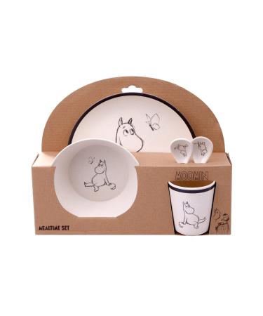 Barbo Toys - Mumins Mealtime Set - Mooomin dishes set - Esset - for babies toddlers and small children - with plates bowl cup and 2 spoons - Mumin valley Illustrations Mumins Set