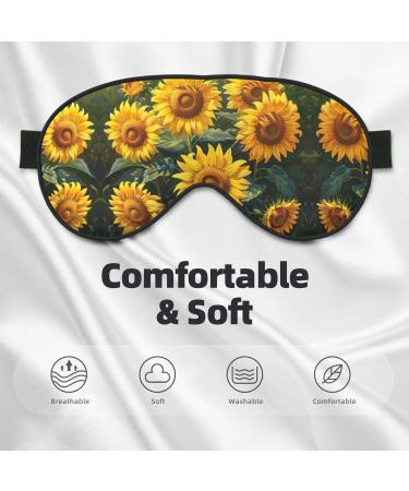 Yellow Sunflowers Sleep Mask | Adjustable Breathable & Stylish Eye Mask for Ultimate Comfort - Buy Online on GoSupps.com
