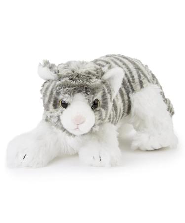 Zappi Co Plush Children's Stuffed Soft Cuddly Plush Toy-Part of Safari Animals Collection Perfect for Kids (25cm Length) (Grey Kitten)