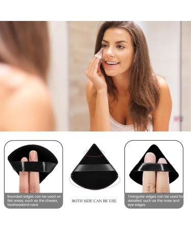 Powder Puff 8 Pieces Powder Puff Face Triangle for Contouring Under Eyes and Corners Soft Cotton Setting Powder Puff with Ribbon Band Loose Powder Puff Makeup Puff Beauty Tools (8 pcs black) - Buy Online on GoSupps.com