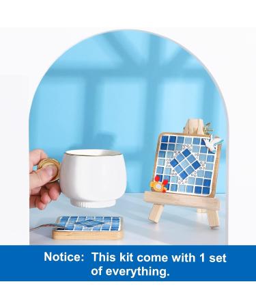 Glass Mosaic Tiles Kit for Adults - Bamboo Coaster Craft Supplies - Buy Online on GoSupps.com