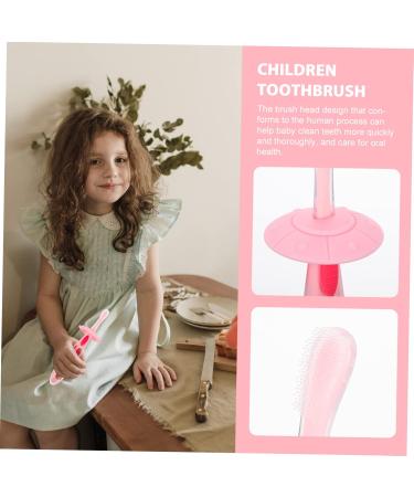 Minkissy 3-Pack Toddler Toothbrush Molar Toy - Pink Silicone Cleaning Brush & Massage Tool - Safe Food-Grade Accessories for Travel - Buy Online on GoSupps.com