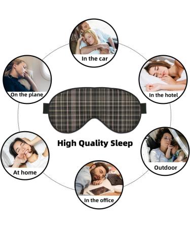 Stripe Checked Unisex Sleeping Eye Mask | Soft Light-Blocking Comfort for Travel & Sleep - Buy Online on GoSupps.com