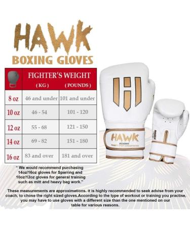 Hawk Sports Boxing Gloves - White 16 oz | Foam Padding for Power Punches | Men and Women - Buy Online on GoSupps.com