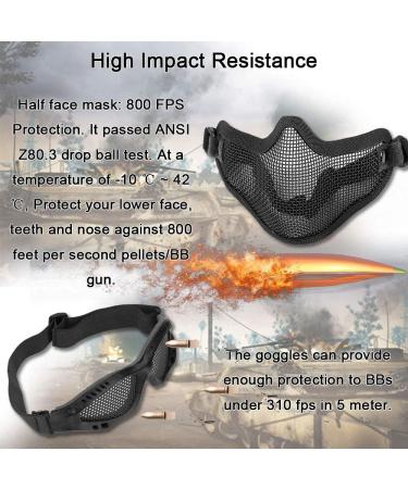 Emageren Foldable Airsoft Masks & Protective Glasses | Half-Facial Protection for Halloween Cosplay Paintball & Military Use - Buy Online on GoSupps.com