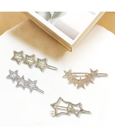 8 Pcs Rhinestone Star Hair Clips - Fashion Hair Barrettes for Women and Girls - Buy Online on GoSupps.com