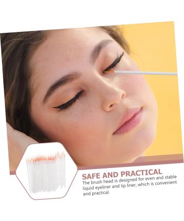 Healeved 100pcs Disposable Eyeliner Brush Fine Liner Brush Beauty Makeup Liquid Eyeliner Detail White Nylon 8.5x0.3cm White - Buy Online on GoSupps.com