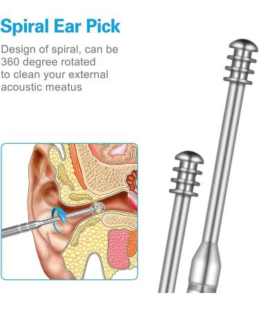 8 Pcs Ear Pick Earwax Removal Kit - Spring Ear Cleansing Tool Set with Portable Storage Pouch - Buy Online on GoSupps.com