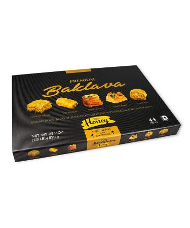 Premium Baklava Assortment with Honey 44 pcs | 820g (1.8 lbs) - Delicious Mediterranean Treats - Buy Online on GoSupps.com
