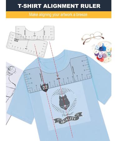 7pc Transparent Tshirt Ruler Guide for Vinyl Alignment - Heat Press HTV Craft Supplies - Buy Online on GoSupps.com