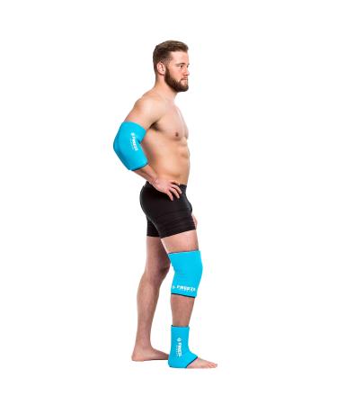 FreezeSleeve Ice & Heat Therapy Sleeve- Reusable Flexible Gel Hot/Cold Pack 360 Coverage for Knee Elbow Ankle Wrist- Turquoise X-Large X-Large (Pack of 1) Turquoise