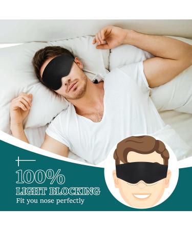 3D Sleep Mask for Men & Women | Light-Blocking Eye Mask for Travel & Sleep | Adjustable Soft Black Sleeping Mask - Buy Online on GoSupps.com
