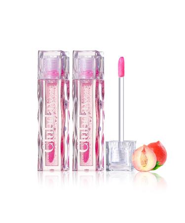 Color Changing Lip Oil Magic Warm Change Moisturizing Lip Balm Fruit Flavoured No-Sticky Plumping Lip Oil Long Lasting Hydrating High Shine Lip Care 0.16oz/4.5ml (2Pcs Set)-02 B+B #02-2Pcs