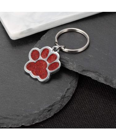 Custom Engraved Dog & Cat ID Tags | Red Paw Print Animal Tags - Shop Now - Buy Online on GoSupps.com