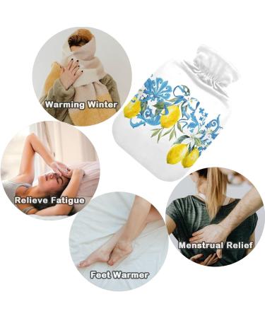 NAANLE Antique Watercolor Lemon Heat Bottle - 2L Transparent Hot Water Bottle for Bed Hand & Feet - Pain Relief & Heat Therapy - Buy Online on GoSupps.com