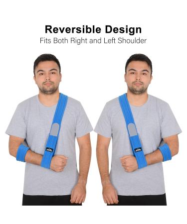 Supregear Adjustable Lightweight Arm Sling | Shoulder Immobilizer Support for Injured Arm | Breathable Medical Shoulder Support - Blue - 180cm - Buy Online on GoSupps.com