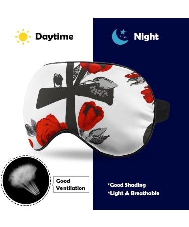 Ankh and Red Roses Sleep Mask - Adjustable Strap Eye Cover for Sleeping, Blocking Light - Men and Women - Ideal for Night, Travel, Nap - Buy Online on GoSupps.com