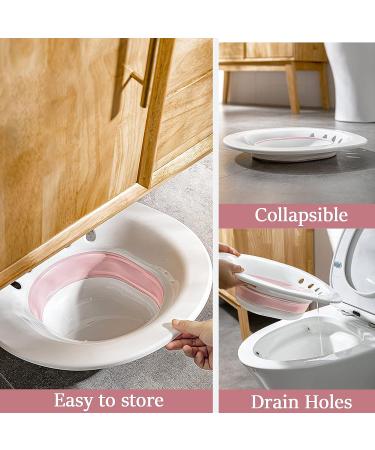 Sitz Bath Basin for Postpartum & Anal Care - Hemorrhoids & Perineum Treatment, Alleviate Inflammation - Foldable & Easy to Store (Pink) - Buy Online on GoSupps.com