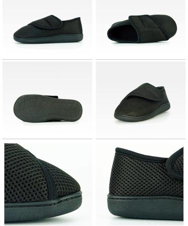 Breathable Diabetic Shoes for Men & Women - Cozy Winter Footwear for Seniors (Black) - Buy Online on GoSupps.com