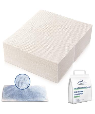 Mckkor Super Absorbent Commode Pads - Medical Grade Value Pack 100 Count - for Bedside Commode Liners Disposable, Adult Commode Chair, Portable Toilet Bags or Camping