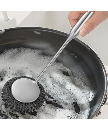 Pot Cleaning Brush - Dishwashing Pot Scrubber Brush | Washing Pots Brush | Multi-Functional Dishwashing Brush for Cleaning Cookware Pots Stoves Bottles Sinks - Buy Online on GoSupps.com