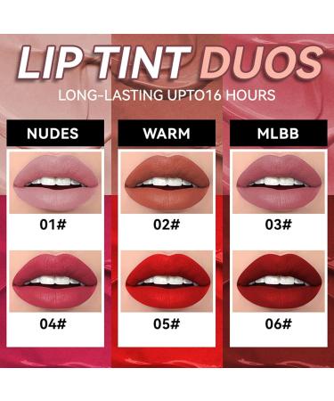 Matte Liquid Lipstick Makeup Set - 3 Pcs Long Lasting Smudge Proof Lip Gloss | High Pigmented Velvety Nude Red Lip Stain Gift Set for Women & Girls - Buy Online on GoSupps.com