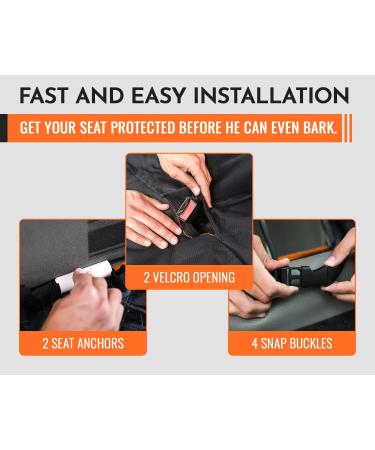Durable Dog Car Seat Cover for Back Seat - Waterproof & Scratchproof Protector for Cars & SUVs | Nonslip Hammock with Extra Side Flaps - Orange - Buy Online on GoSupps.com