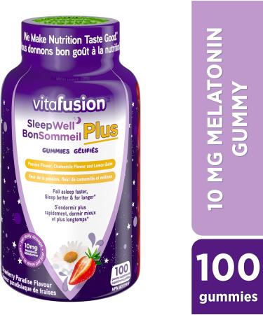 Vitafusion Sleepwell Plus Adult Vitamin Gummies 10mg Melatonin Per Daily Dose Helps Improve Sleep Quality 100 Count Packaging May Vary - Buy Online on GoSupps.com