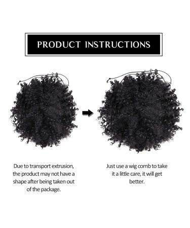 2Pcs Afro Puff Drawstring Ponytail | Kinky Curly Synthetic Hairpiece - Ombre Color for Black Women - Buy Online on GoSupps.com