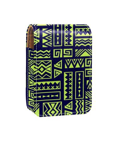 Bohemia Green Boho LipGloss Holder Lipstick Case Portable Makeup Bag Travel Lipstick Organizer Case with Mini Lipstick Storage Box for Women Multi -Color 9.5x2x7 cm/3.7x0.8x2.7 in