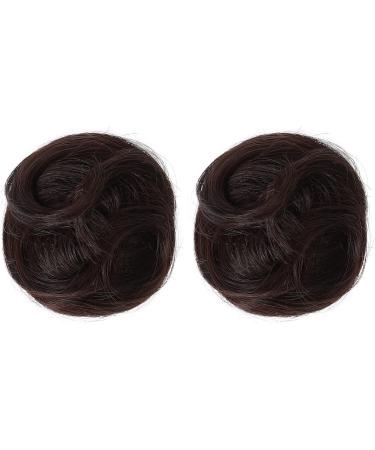 REECHO 2 PCS Mini Claw Clip in Messy & Cat Ears Hair Bun Extensions Wig Accessory Updo Hairpieces for Women Girls (Pack of 2-3.5" Wavy Dark Brown) Pack of 2 - 3.5" Wavy Dark Brown - Buy Online on GoSupps.com