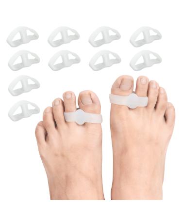 HioIoiH Toe Protect Straighteners with 2 Loops Silicone Big Toe Separator Prevent Bunion Pain & Hallux Valgus Overlapping Toes 10 Pack Soft Toe Corrector Hammer Toe Spacer