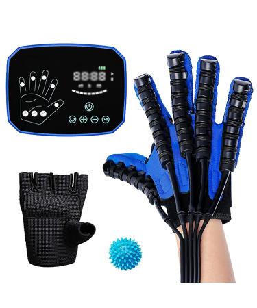 Rehabilitation Robot Gloves Both Hand Stroke Hemiplegia Finger Training Device Finger Orthosis for Long-Term Relief of Hand Dysfunction(Size:M Size Color:Blue-Right) M size blue-right