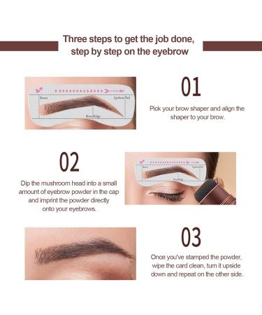 LXZJJM Eyebrow Stamp Stencil Kit Eyebrow Filling Powder Stamp Contains 10 Popular Shapes Brow Stencils and 2 eyebrow brush Easy to Use For Beginners to Nature Brow (02#Natural Brown+03#Dark Brown) 02+03 - Buy Online on GoSupps.com
