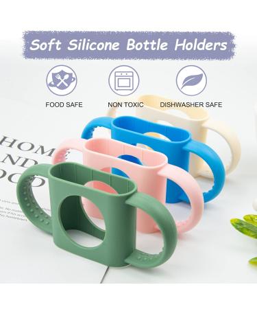 BeautyChen 4 Pack Silicone Baby Bottle Handles for Dr Brown Bottles | Non-Slip Easy Grip | Dishwasher Safe | White Pink Blue Green - Buy Online on GoSupps.com