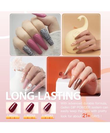 Gellen Dip Powder Nail Set - 12 Pcs Nude Grays Glitters Fall Winter Colors - Starter Kit for French Nail Art - No Lamp Needed - Buy Online on GoSupps.com