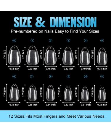 TOMICCA Short Almond Nail Tips - 192Pcs Gel X Acrylic Fake Nails | Half Matte Full Cover | 12 Sizes for DIY & Nail Salon - Buy Online on GoSupps.com