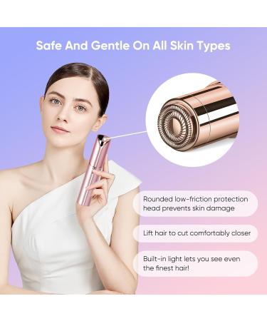 Facial Hair Removal for Women Painless Rose Gold Shaver USB Rechargeable As Seen on TV Includes 2 Replacement Heads - Buy Online on GoSupps.com