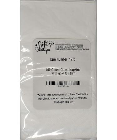 Gold Trim Guest Napkins - Elegant Disposable Paper Hand Towels for Weddings & Parties - Buy Online on GoSupps.com