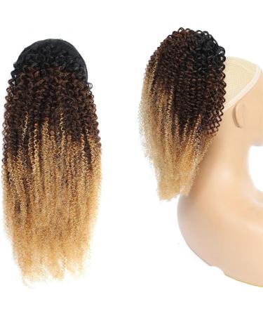 Ponytail Extensions 10-20" Drawstring Ponytail Extensions Kinky Curly Ponytail Hairpiece Ombre Human Hair Ponytail Clip In Afro Curly Remy Hair Pony Tail for Women for Women (Size : 18inches) - Buy Online on GoSupps.com
